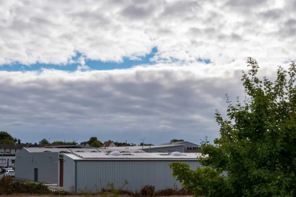 Commercial flat roof on an industrial building